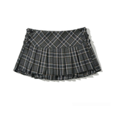 PLAID PLEATED SKIRT FOR WOMEN ADJUSTABLE WAIST_CWDSD8341