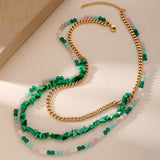 18K GOLD IRREGULAR NATURAL STONE NECKLACE_CWMM3635