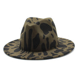 JAZZ HAT LEOPARD PRINT WOOLEN HAT WIDE BRIM HAT_CWAH2600