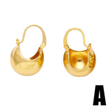 FASHIONABLE GOLD PLATED HOLLOW ROUND EARRINGS_CWAJE0991