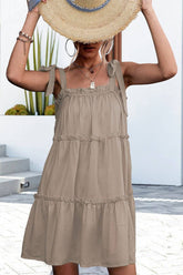 Solid Color Halter Sleeveless Dress_Cwdsd2661