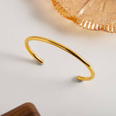 Unique 18K Gold Plated Titanium Open Cuff