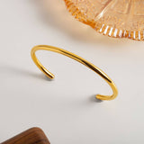 Unique 18K Gold Plated Titanium Open Cuff