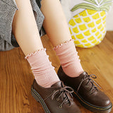 SOLID COLOR RUFFLED LONG SOCKS_CWMS0977