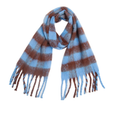PLAID PATTERN FRINGE TRIM WINTER SCARF_CWASC2691