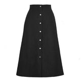 CORDUROY SKIRT SINGLE BREASTED HIGH WAISTLONGSKIRT_CWBSS0372