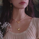 SIMPLE AND STYLISH CROSS HEART PENDANT NECKLACE_CWMM5330