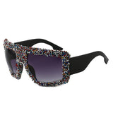 Vintage Diamond Large Frame Square Sunglasses_Cwasg0852