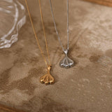 SMALL SKIRT FAN SHAPED TEARDROP NECKLACE_CWMM5585