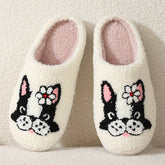 Winter Cute Cartoon Flower Dog Cotton Slippers_Cwmm3066
