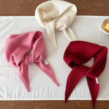 Pure Wool Knit Triangle Scarf Multi-Use_Cwov00279