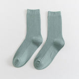 NEW ALL MATCH DOUBLE NEEDLE MID CALF SOCKS_CWMS1347