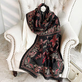 PRINTED TASSEL SHAWL BLANKET SCARF FOR OFFICE FALL_CWASC0191