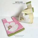 Cute Flower Knitted Wool Shoulder Handbag_Cwab2373