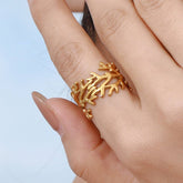 Vintage 18K Gold Hammered Branch Cuff Bracelet