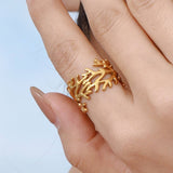 Vintage 18K Gold Hammered Branch Cuff Bracelet