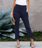 Solid Color High-Waisted Niners Split Slacks