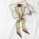 FLORAL TWILLY SCARF FOR HAIR BAG SATIN SILK_CWASC0241