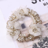 CUTE CRYSTAL HEART ORGANZA ELASTIC HAIR TIE_CWAHA6862