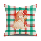 CARTOON RED AND GREEN PLAID CHRISTMAS PILLOWCASE_CWMM1401