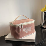 NEW CORDUROY FABRIC PORTABLE COSMETIC BAG_CWAB4425