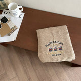 Cute Bear Embroidery Solid Color Knitted Scarf_Cwasc1243