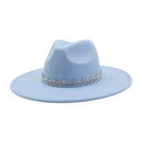 MEN WOMEN WOOL BLEND FEDORA HAT HEART TOP_CWAH04386