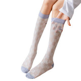 RETRO PLAID FLORAL COTTON SOCKS_CWMS0645