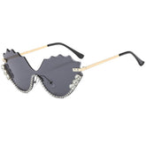 HALF FRAME WING CUTOUT RHINESTONE SUNGLASSES_CWASG1191