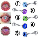 COLORFUL EYE TONGUE STUD STAINLESS STEEL PIERCING_CWMM9599