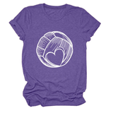 LOVE FOOTBALL T SHIRT CASUAL PLUS SIZE TOP_CWTTSL0509