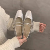 SILVER CHUNKY HEEL MARY JANE SHOES FOR WOMEN_CWSHF0056