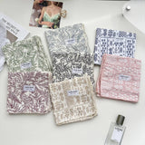 Floral Cotton Linen Square Scarf For Women_Cwasc1413