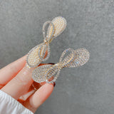 Rhinestone Bow Pearl Double Layer Hair Clip