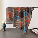 Vintage Paisley Herringbone Linen Neck Scarf_Cwasc03427