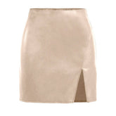 HIGH WAIST ZIPPER HIP SKIRT PU LEATHER SKIRT_CWBSS0404