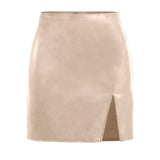 HIGH WAIST ZIPPER HIP SKIRT PU LEATHER SKIRT_CWBSS0404