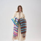 RAINBOW COLORBLOCK SCARF WARM COZY WINTER WRAP_CWASC2351