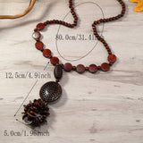 COCONUT SHELL WOOD MULTI LAYER NECKLACE_CWMM4434