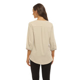 Vintage V-Neck Embroidered Loose Blouse