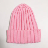 Cwah04351_Kids Solid Color Knit Beanie Hat Winter