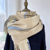 PLAID WOOL BLEND SCARF WINTER WRAP FOR WOMEN_CWASC1457