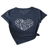 HEART AND MUSIC V NECK T SHIRT RELAXED FIT_CWTTS1541