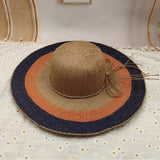SUMMER RETRO LARGE BRIM STRAW HAT FOR WOMEN_CWAH3570
