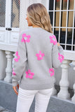 Womens Floral Personality Plus-Size Sweater