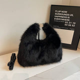 Winter Faux Fox Fur Plush Shoulder Crossbody Bag_Cwab3976