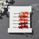 NATURAL RED STONE HAIR CLIP SET SIMPLE ELEGANT_CWAHA1763