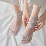THIN SHORT SOCKS FOR SUMMER MESH LACE SOCKS_CWMS0507