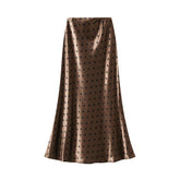 POLKA DOT SKIRT HIP SKIRT MID LENGTH A LINE SKIRT_CWBMS0294
