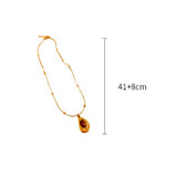 BROWN PENDANT NICHE RETRO NECKLACE_CWAJE2378